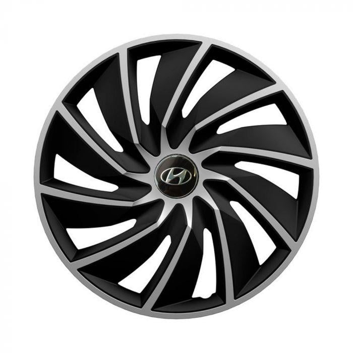 Ковпаки для коліс Argo Turbo R16 Hyundai 4 шт. Silver/Black (29679302)