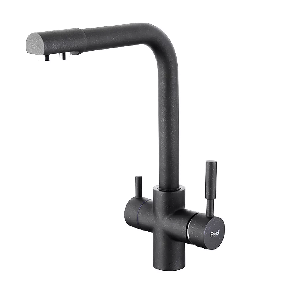 Змішувач для кухні Frap F4352-7 на дві води Чорний (23188874) Змішувач для кухні Frap F4352-7 на дві води Чорний (23188874)