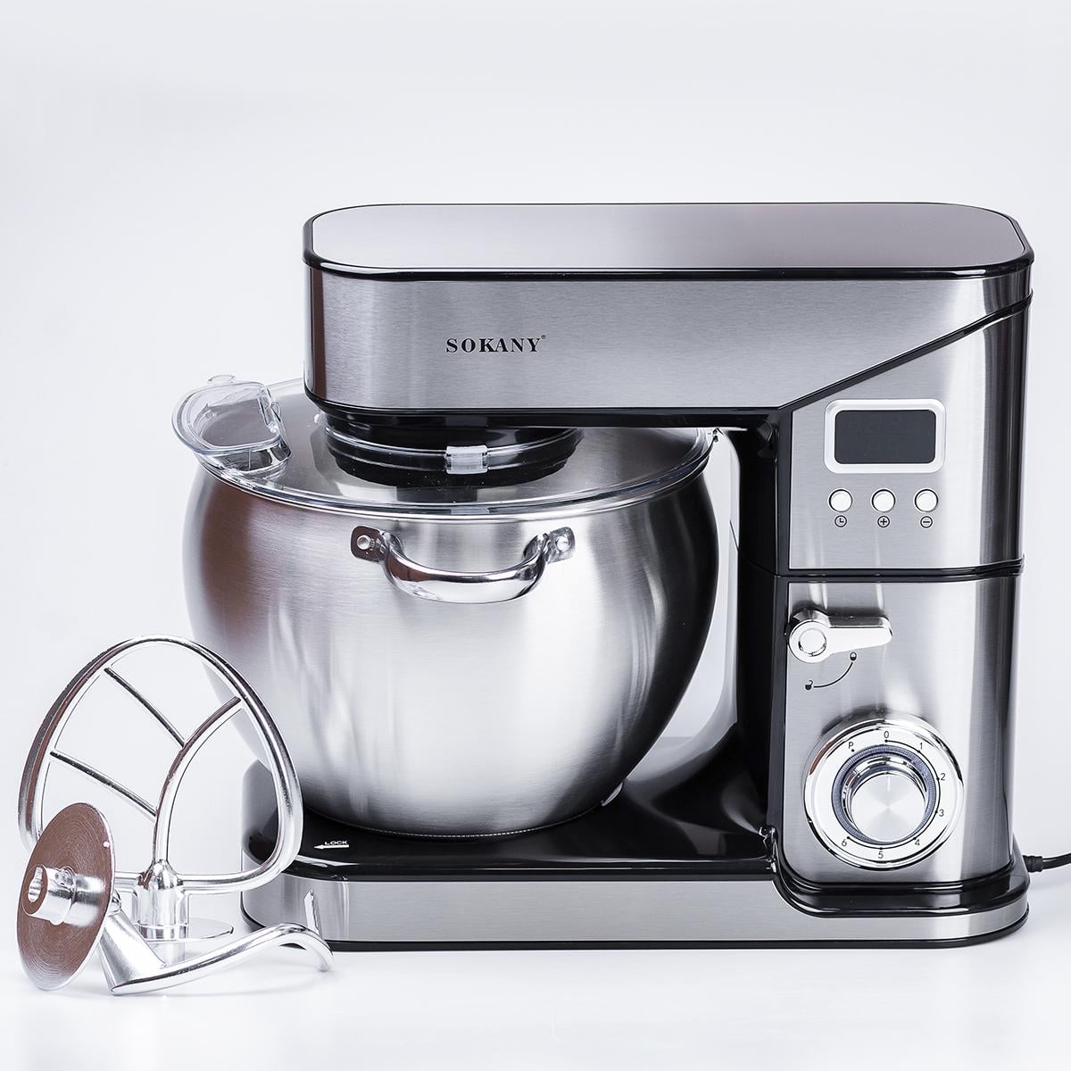 Миксер планетарный Sokany SC-623E с чашей из нержавеющей стали 10 л Стальной (SC623E)