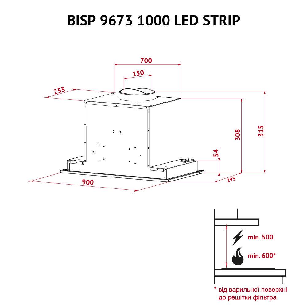 Вытяжка PERFELLI BISP 9673 BL 1000 LED Strip - фото 10 Вытяжка PERFELLI BISP 9673 BL 1000 LED Strip - фото 10
