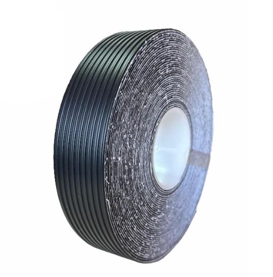 Протиковзка стрічка самоклейна неабразивна Heskins Ribbed Rubber Non-Slip Tape ребриста 25 мм x 2 м Чорний (H3435N/25L2)