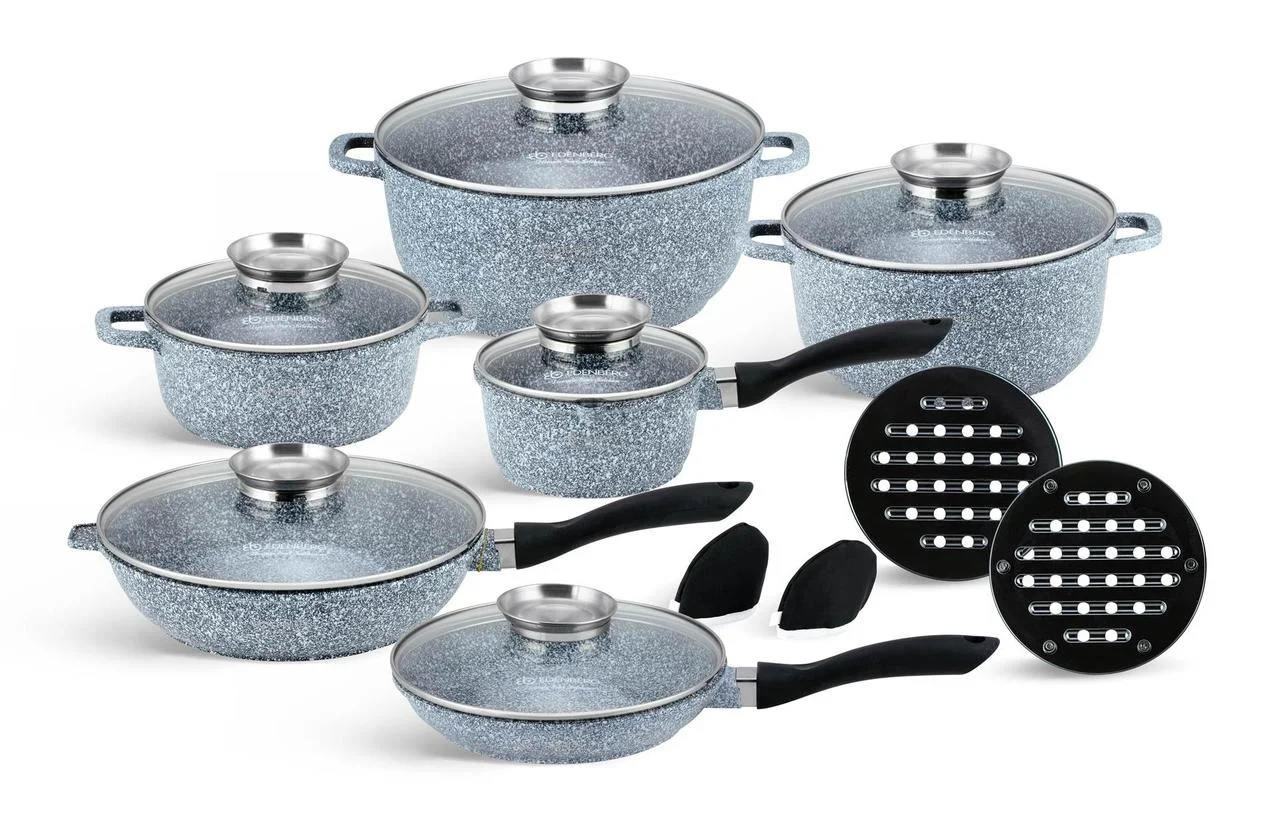 Набір каструль для індукційних плит з гранітним покриттям Edenberg EB-8040 14 пр.