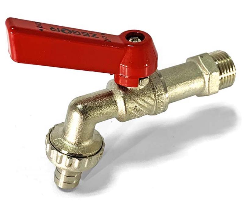 Кран для полива Zegor PF02 никелированная латунь со штуцером 3/4" - фото 2 Кран для полива Zegor PF02 никелированная латунь со штуцером 3/4" - фото 2