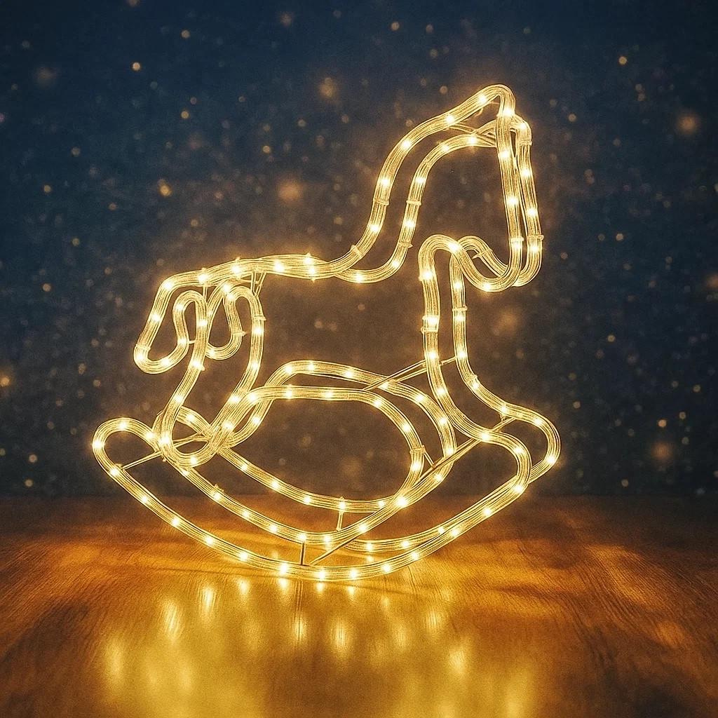 Фигура светодиодная декоративная Лошадка-качели LightZone Теплый белый (17556)