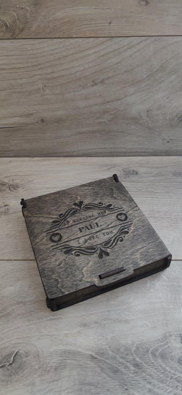 Пазл деревянный 12 причин почему Я тебя люблю в деревянной коробочке (KG-5101)