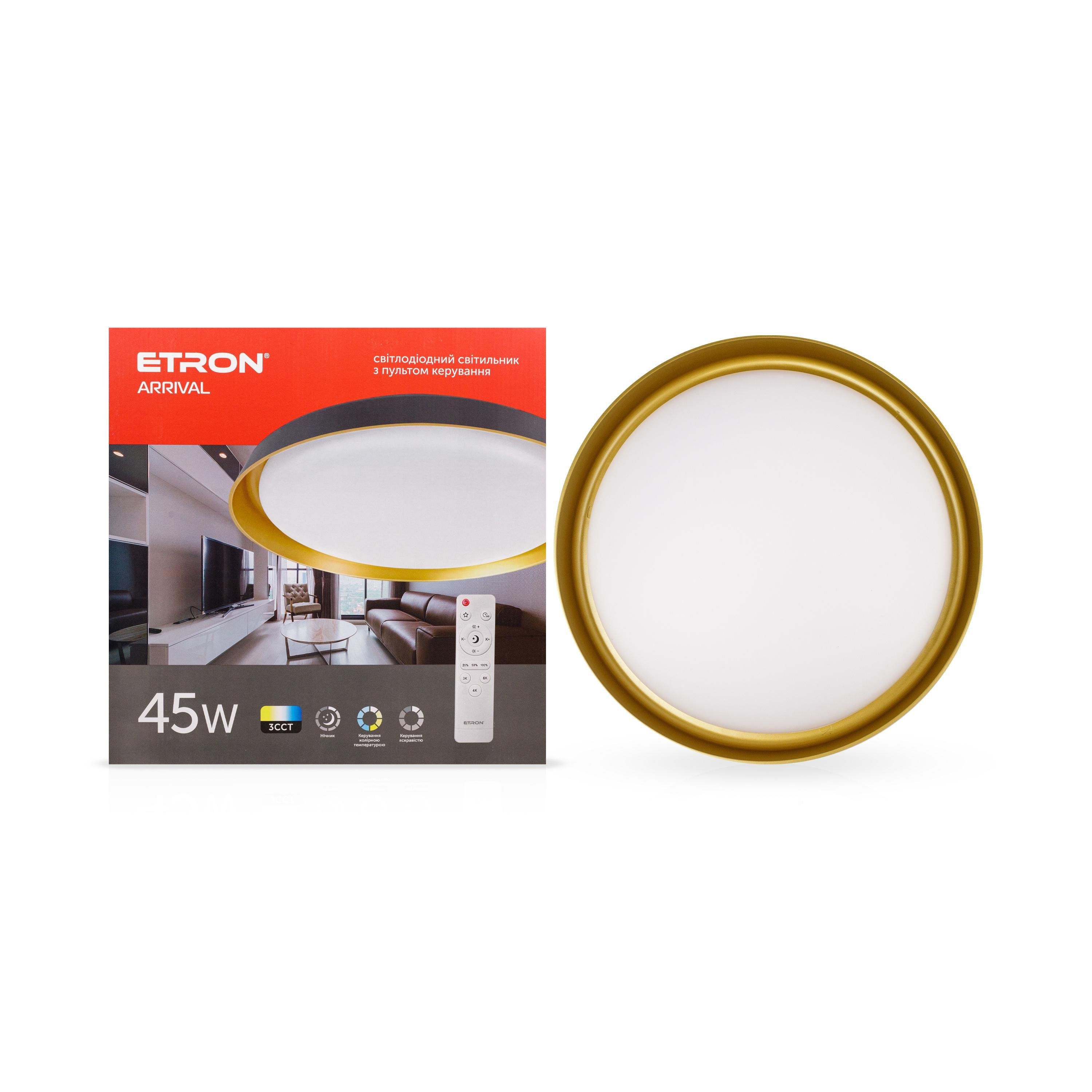 Светильник светодиодный ETRON Smart ARRIVAL 1-ESP-2001 45W Gold/Black (37210)