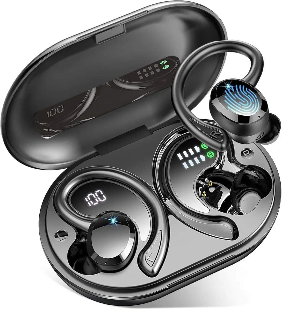 Наушники беспроводные Rulefiss Q38 True Wireless Earbuds Bluetooth 5.3 Черный (11115)