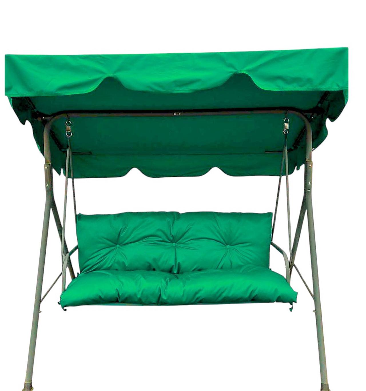 Комплект мягких матрасов на садовые качели с каретной стяжкой 140х53х53 см Ярко-зеленый - фото 2 Комплект мягких матрасов на садовые качели с каретной стяжкой 140х53х53 см Ярко-зеленый - фото 2
