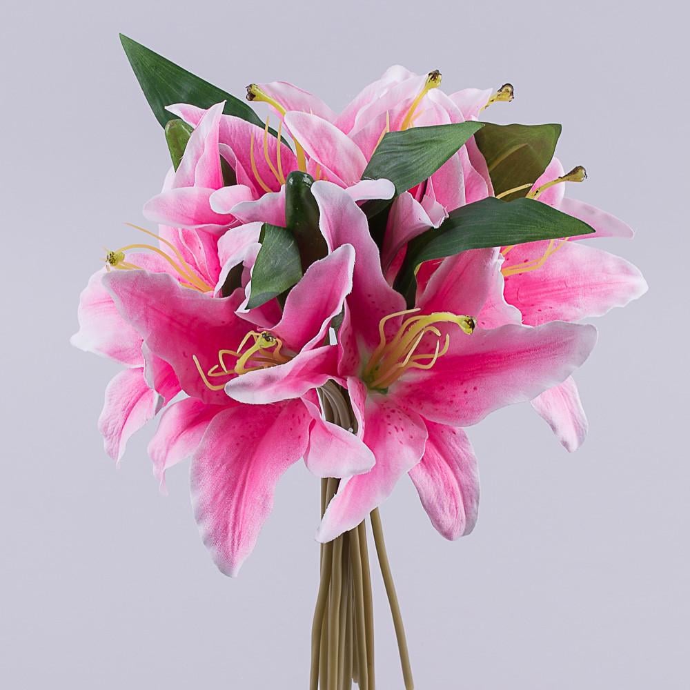 Искусственные цветы Букет лилии Розовый (3242-2)