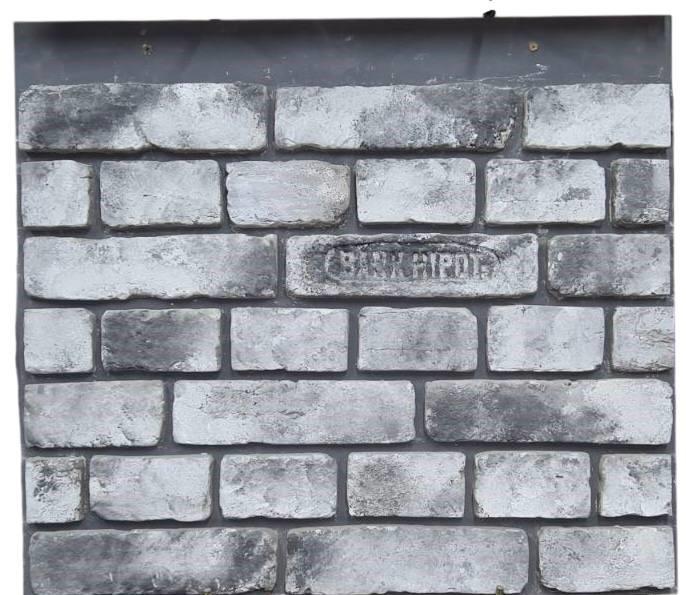 Декоративный кирпич гипсовый Старинный крашеный 270x70x15 мм Бело-черный (30853687)