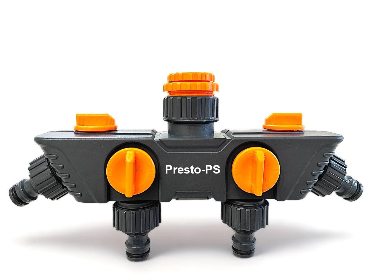 ᐉ Кран шаровый Presto-PS на 4 выхода с внутренней резьбой 1/2-3/4-1 ...