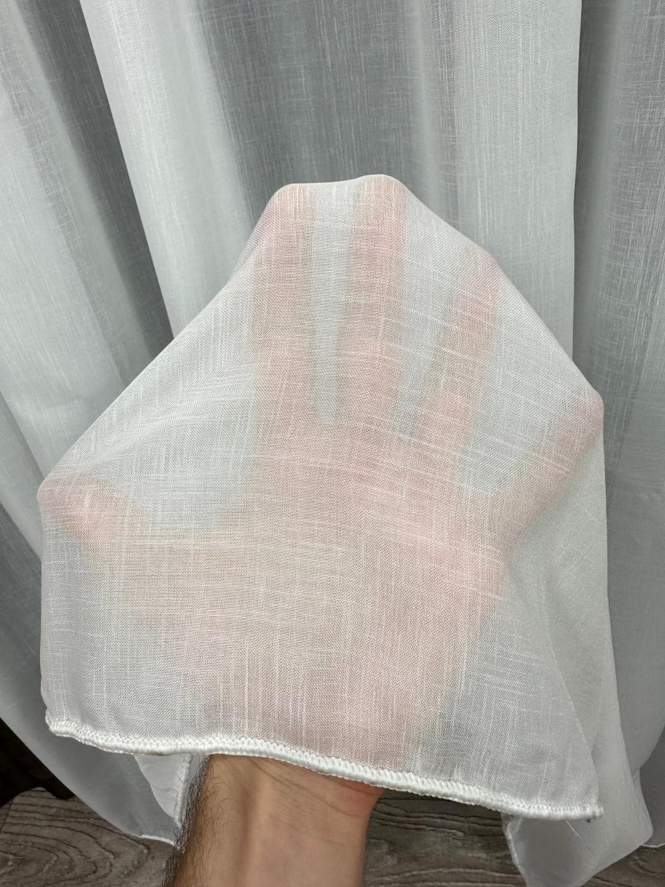 Тюль готовий з обтяжувачем креп-льон однотонний матовий на тасьмі 6 см 400x270 см Молочний (1100 К Т29) - фото 8 Тюль готовий з обтяжувачем креп-льон однотонний матовий на тасьмі 6 см 400x270 см Молочний (1100 К Т29) - фото 8