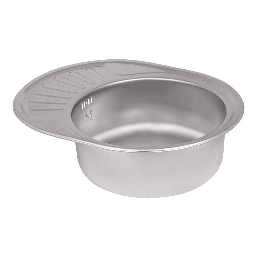 Мийка кухонна Lidz 5745 з нержавійки врізна овальна 0,8 мм Micro Decor (LIDZ5745MDEC08)