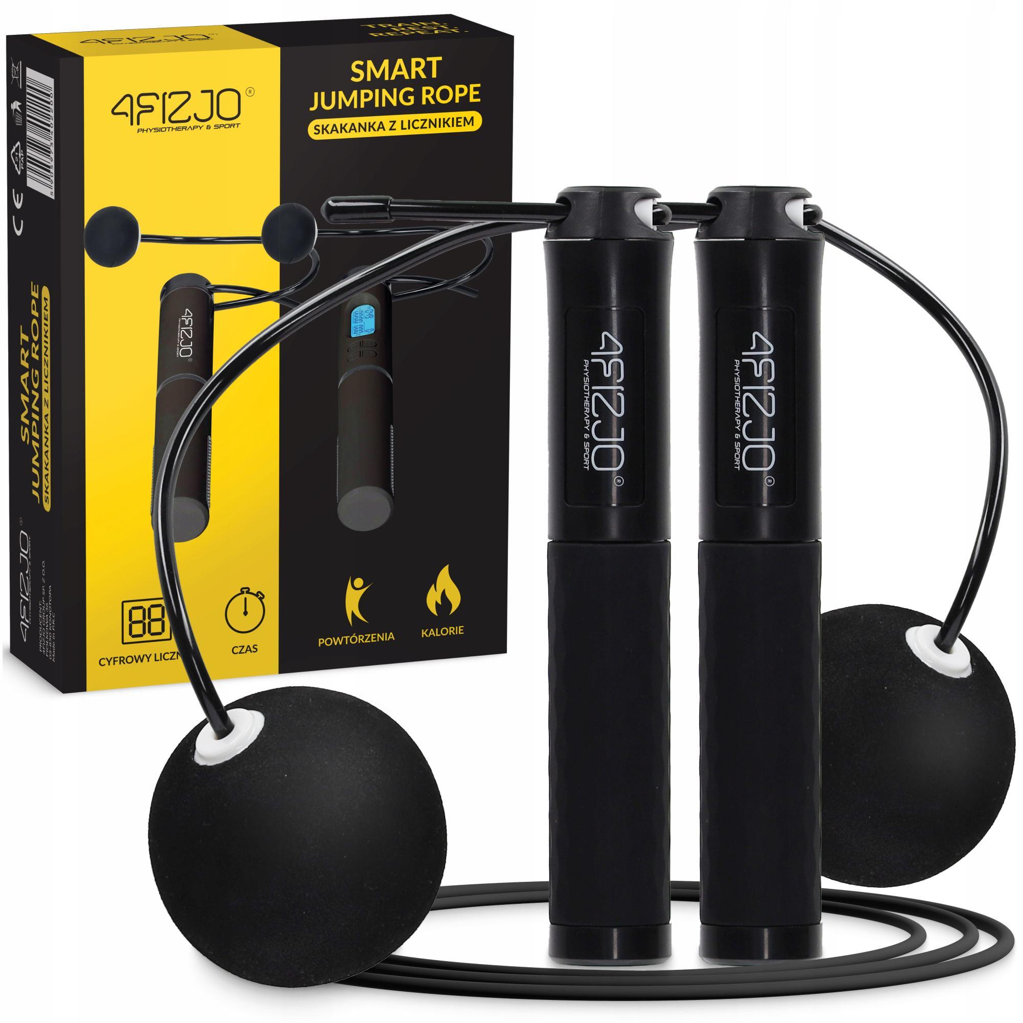Скакалка з лічильником 4fizjo 2 в 1 провідна/бездротова Black (P-5905973402200) Скакалка з лічильником 4fizjo 2 в 1 провідна/бездротова Black (P-5905973402200)
