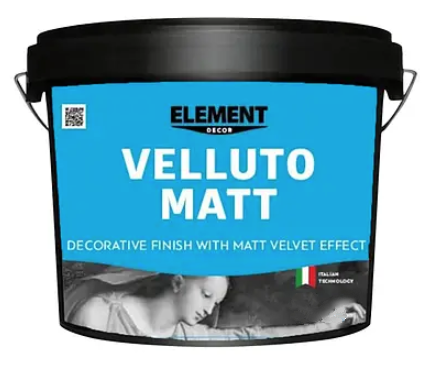 Декоративная краска Element Decor VELLUTO MATT для стен и потолков с перламутром шелковисто-матовая 1 кг (2163903136)