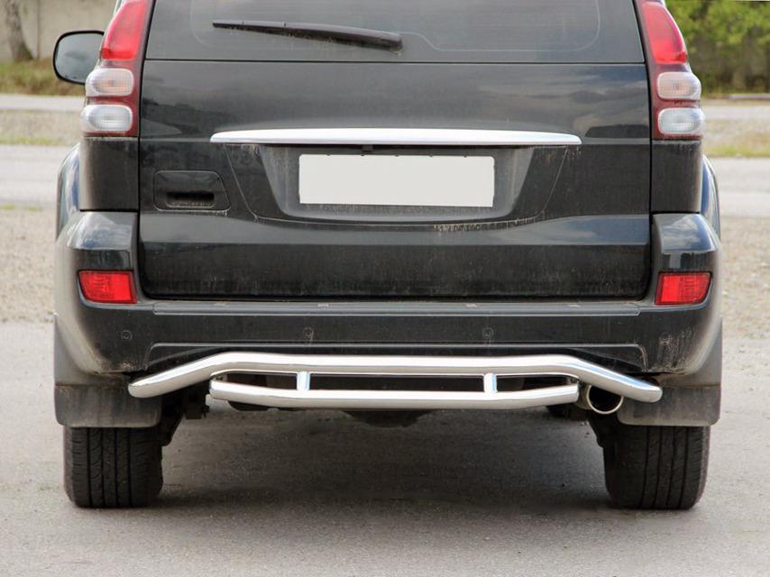 Задняя защита AK008-1 CAN для Toyota Land Cruiser Prado 120 нержавеющая сталь Хром