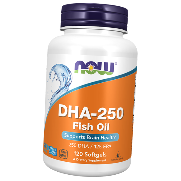 Жир рыбий Now Foods DHA-250 120 гел. капс. (67128002)