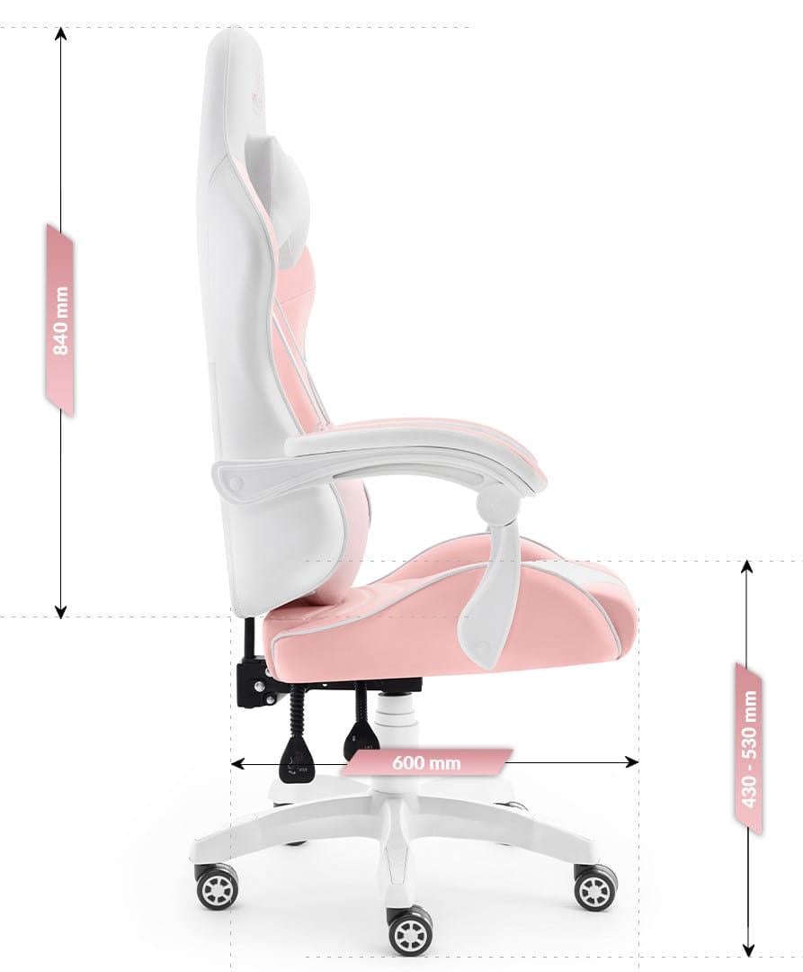 Крісло геймерське Hell's Chair Rainbow Plus-1125 Pink - фото 11