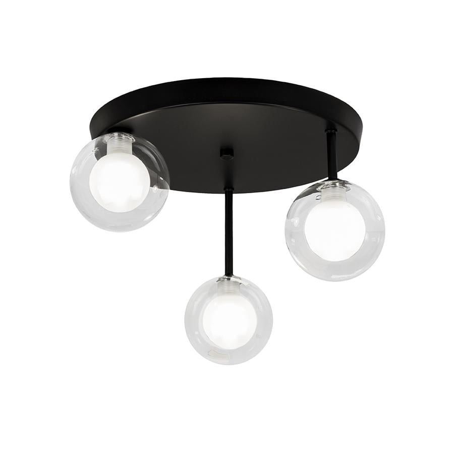 Люстра потолочная Lighthouse LS-19453-3 BK+CLWH 300 Черный/Прозрачный с белым (87563)