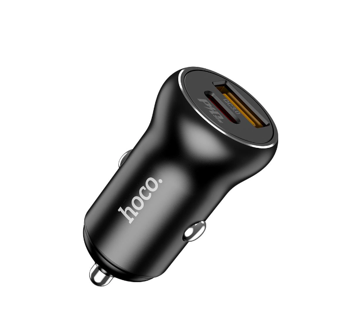 Зарядное устройство автомобильное Hoco NZ5 Smooth road PD30W/QC3.0 Type-C Black