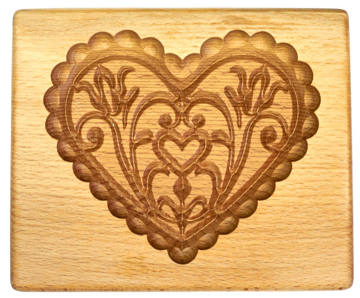 Форма для пряника Сердце с цветами 13,5х16х2 см (8495)