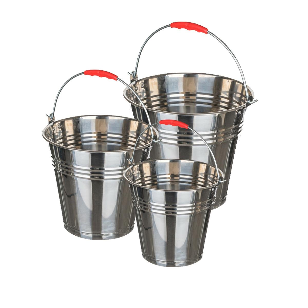 Відро із нержавіючої сталі 3 штуки 6 л/12 л/20 л