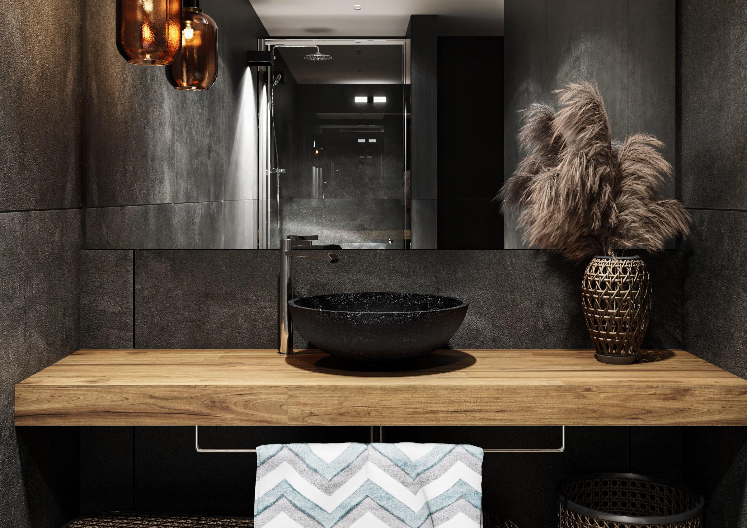 Умивальник Miraggio Palermo Mirastone Black (0000434) - фото 2 Умивальник Miraggio Palermo Mirastone Black (0000434) - фото 2