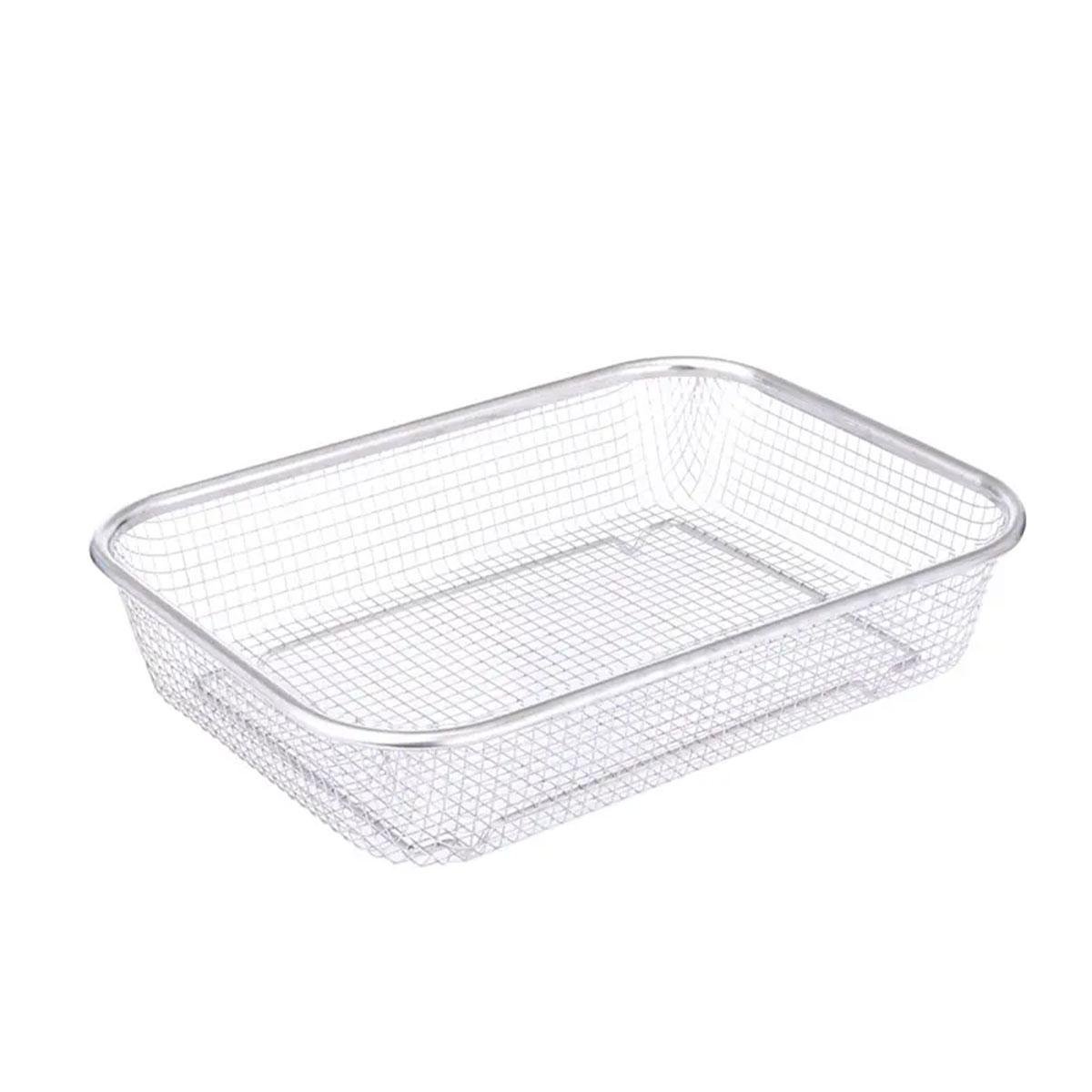 Сито-корзина многофункциональная для мытья овощей и фруктов кухонных аксессуаров 24х15х5 см Серый