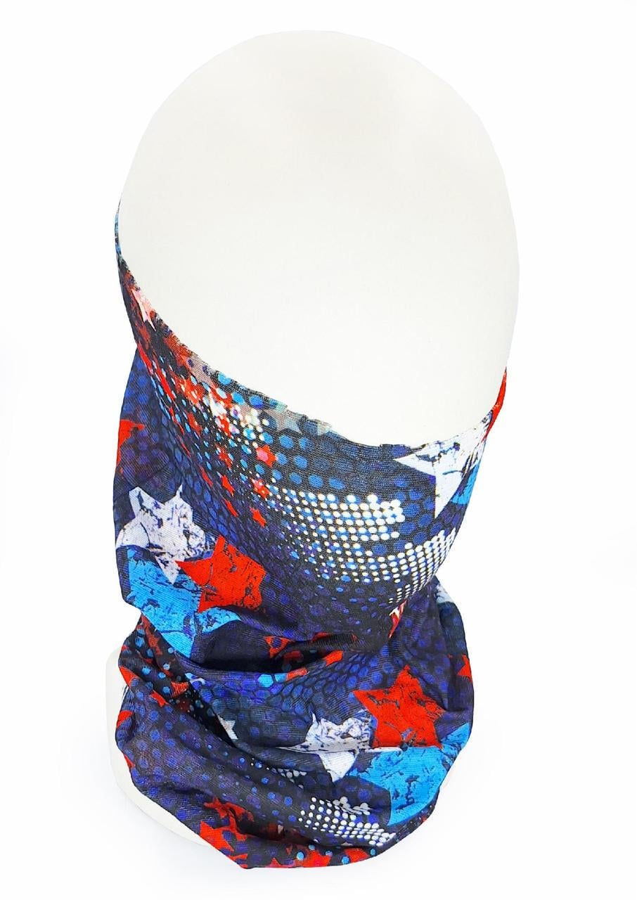 Баф для велосипеда Звезды 23х46 см Сине-красный (G0001027)