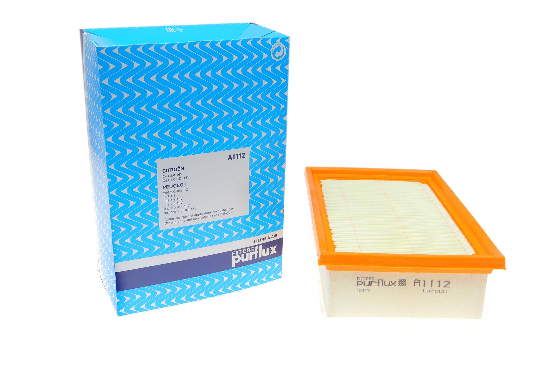 Фильтр воздушный PURFLUX для Citroen C4/Peugeot 206-307 2,0HDI -00- (A1112)