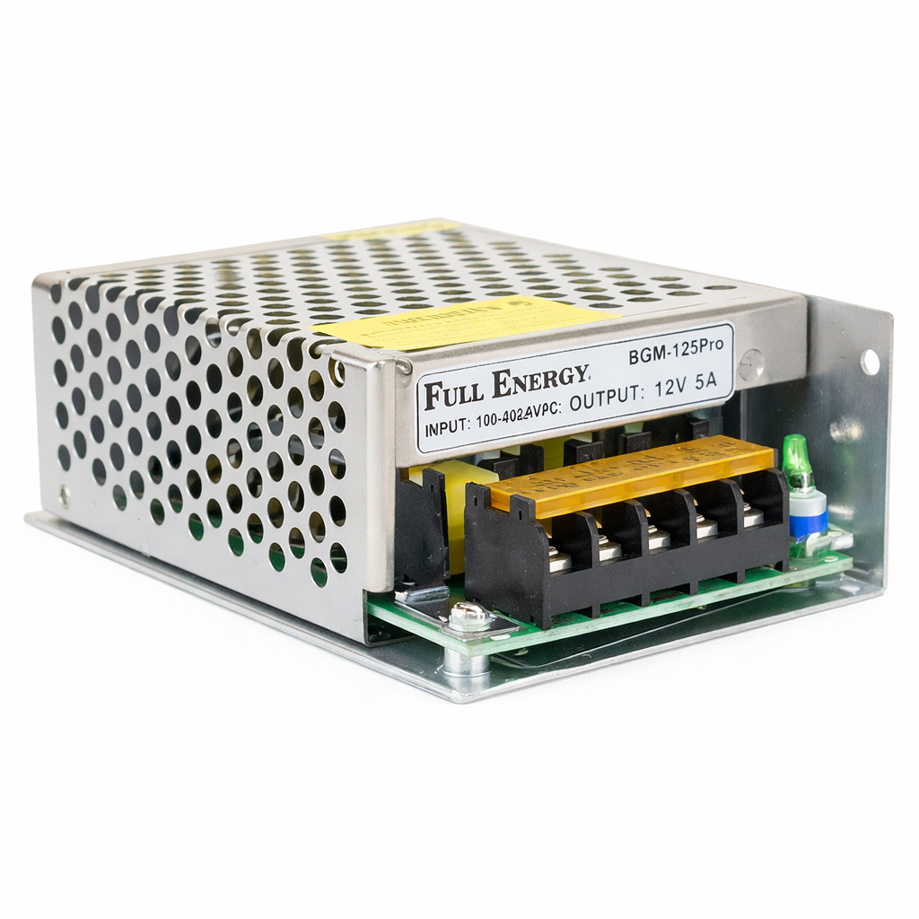 Блок питания Full Energy BGM-125Pro 12V 5А 60 Вт для камер видеонаблюдения Серебристый (32709277)