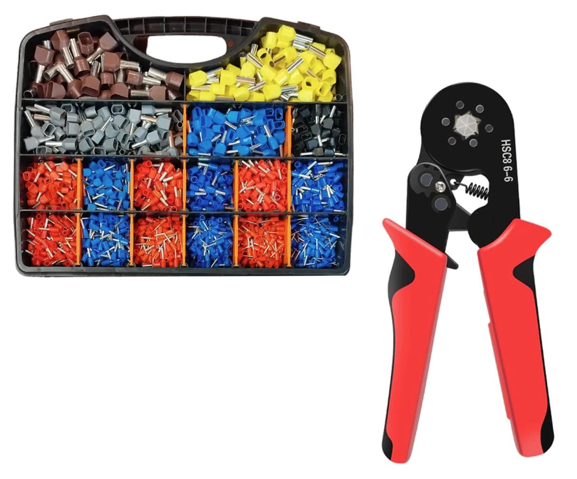 Комплект Tactix шестигранный кримпер с наконечниками 17 видов 2430 шт. в органайзере 25х21х4 см (DART.E20)