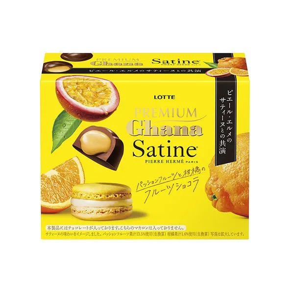 Шоколадні конфети Lotte Premium Ghana Satine з маракуєю та цитрусами 65 г