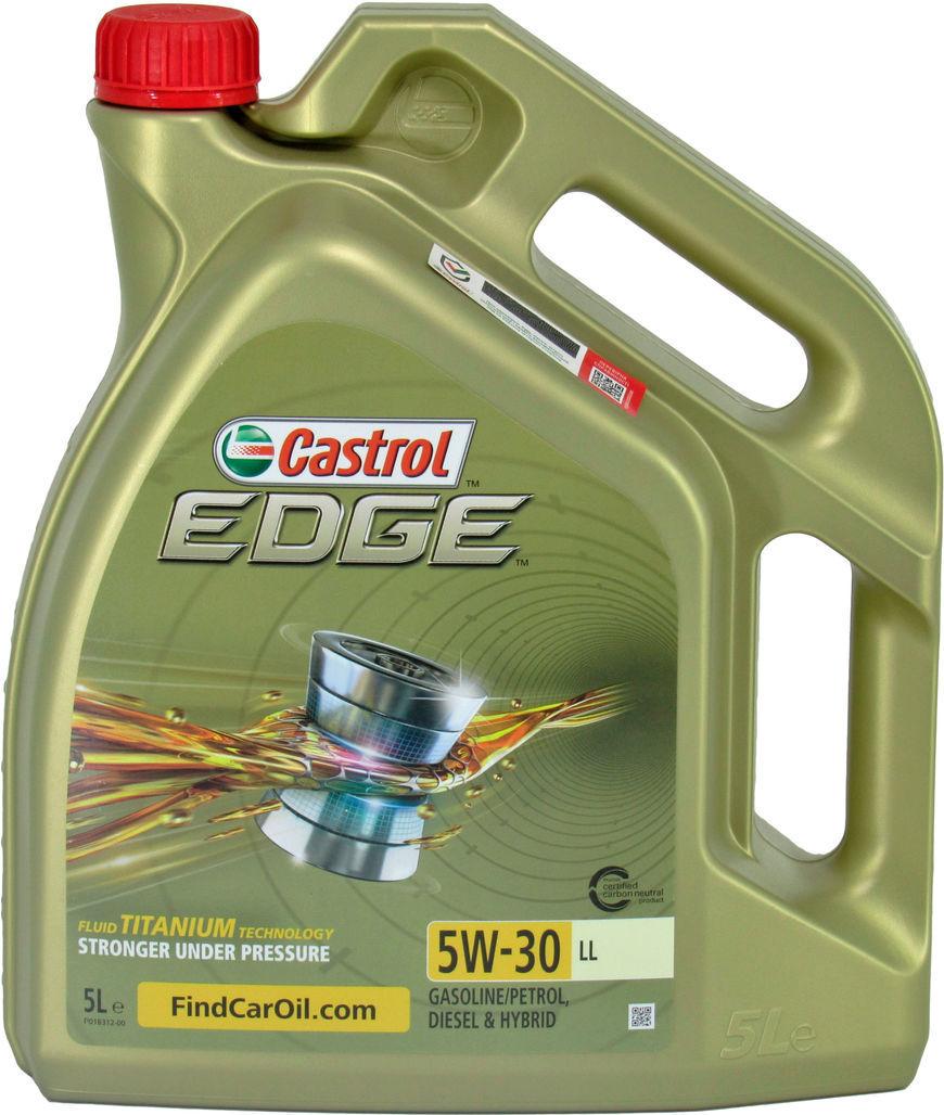 Моторное масло Castrol Edge Titanium Fst Ll Ur-edg53l-4x5l бензин/дизель 5W-30 5 л (1400526) - фото 1