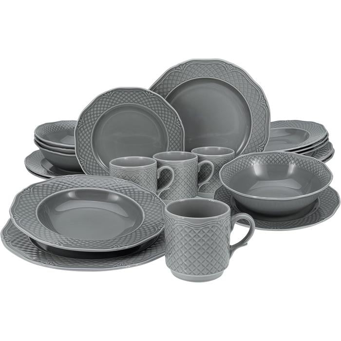 Столовий сервіз Creatable Arianne на 4 персони 20 пр. Сірий (33494327)