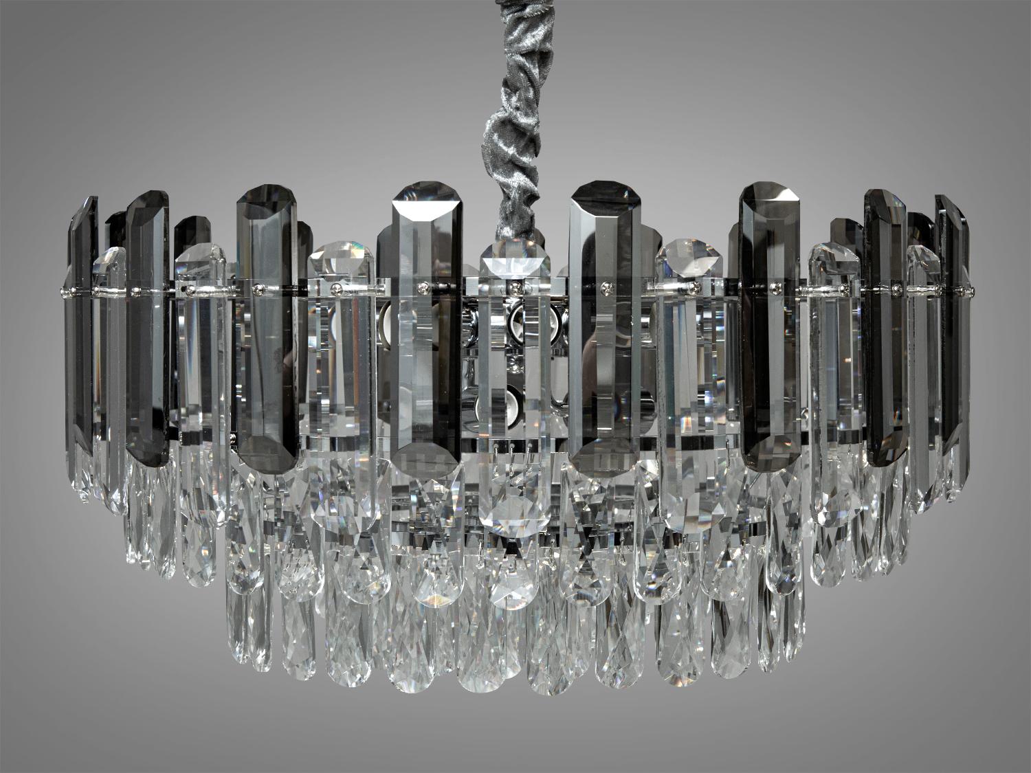 Люстра підвісна кришталева 9 ламп Хром (8805-550CH) - фото 2