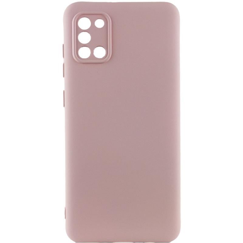 Противоударный чехол TPU GETMAN Liquid Silk Full Camera для Samsung Galaxy A31 Розовый / Pink Sand
