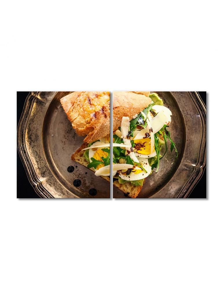 Картина модульная Сэндвич с яйцом 2 модуля 50x75 см