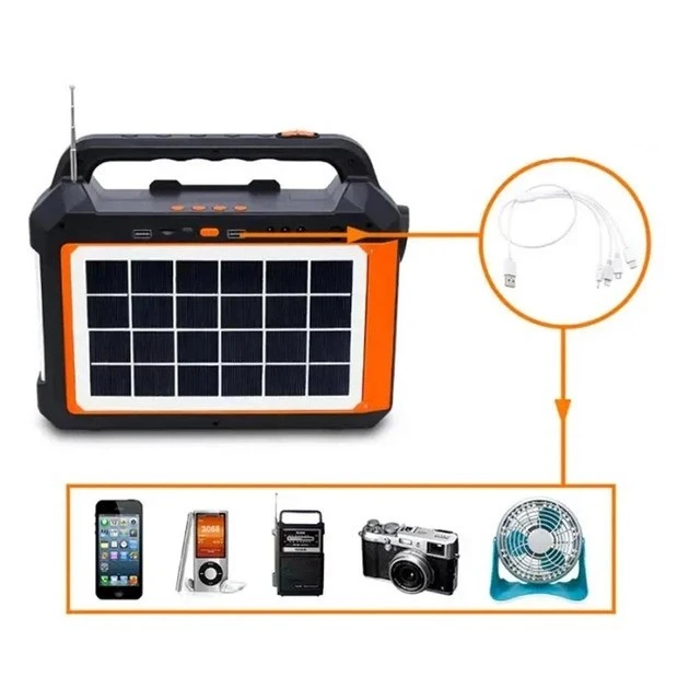 Фонарь переносной ручной походный Solar RT cолнечная автономная система/радио/Bluetooth/повербанк LED (2338981844) - фото 6