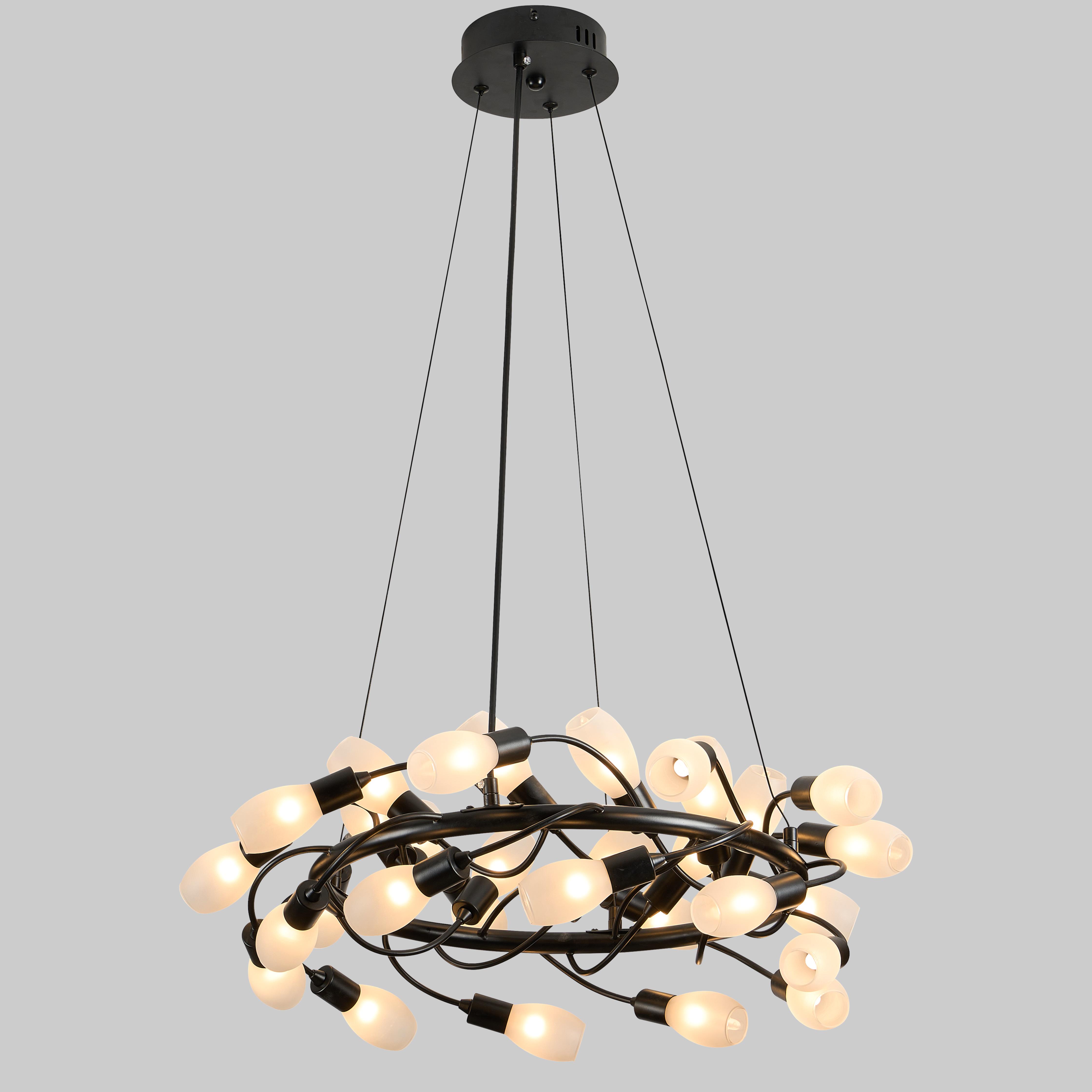 Люстра дизайнерская на 27 ламп Черный (88-P10106-27 BK+MT)