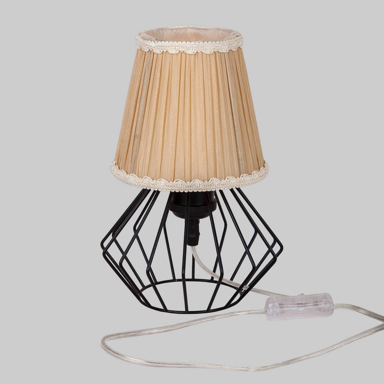 Лампа/нічник настільна з абажуром Коричневий (56-T108F04 BK+IV) - фото 1 Лампа/нічник настільна з абажуром Коричневий (56-T108F04 BK+IV) - фото 1