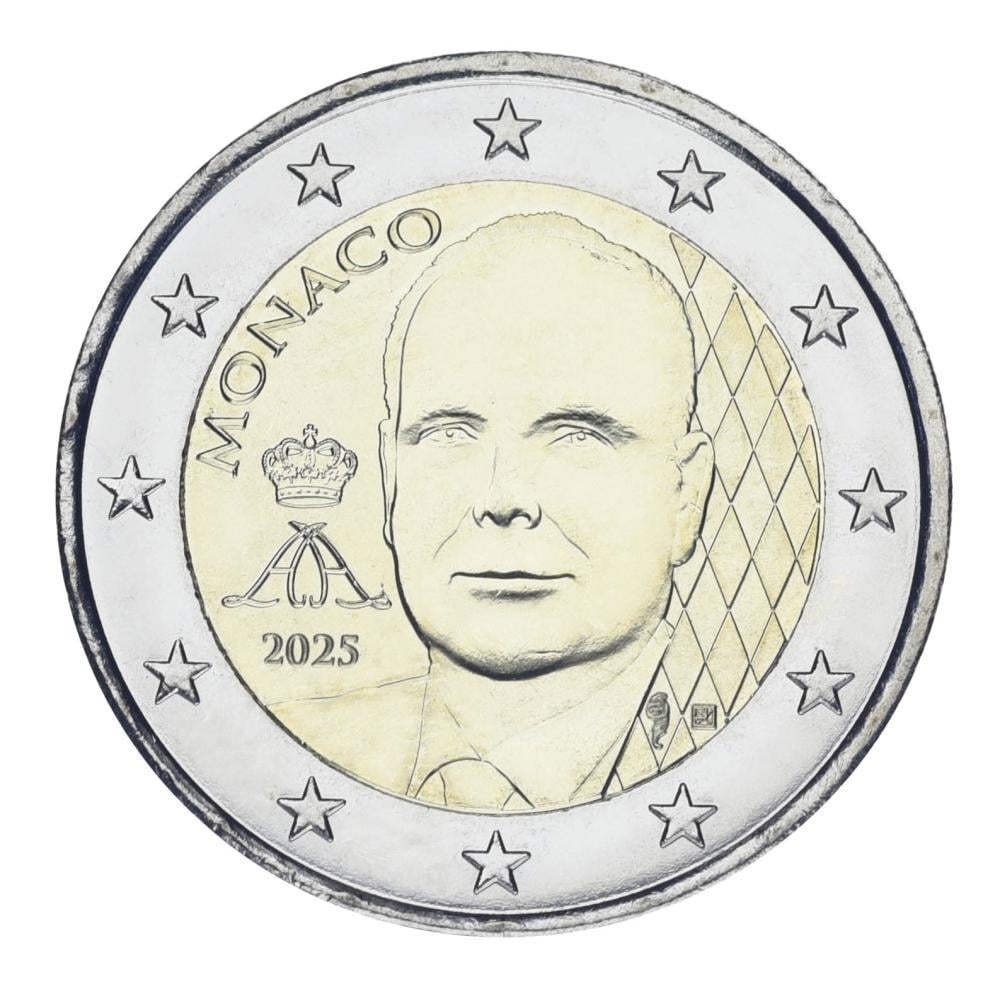 Коллекционная монета Монако 2 евро 2025 Биметалл UNC Регулярный выпуск (М24088)