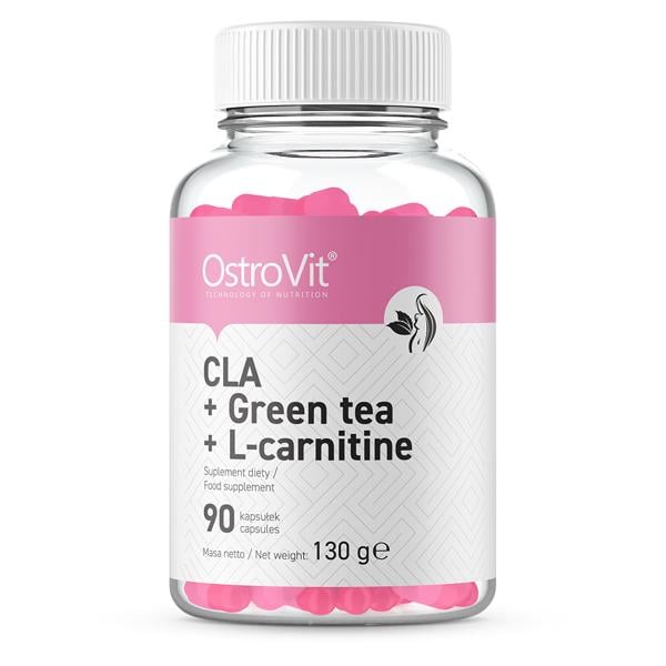 Жиросжигатель OstroVit CLA + Green Tea + L-Carnitine 90 капсул - фото 1