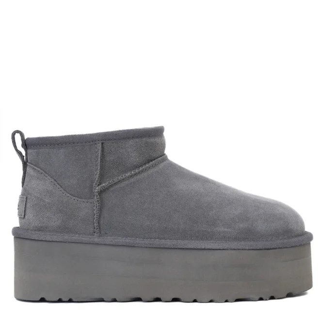 Уги жіночі UGG Classic Ultra Mini Platform Suede р. 36 Сірий (13390)