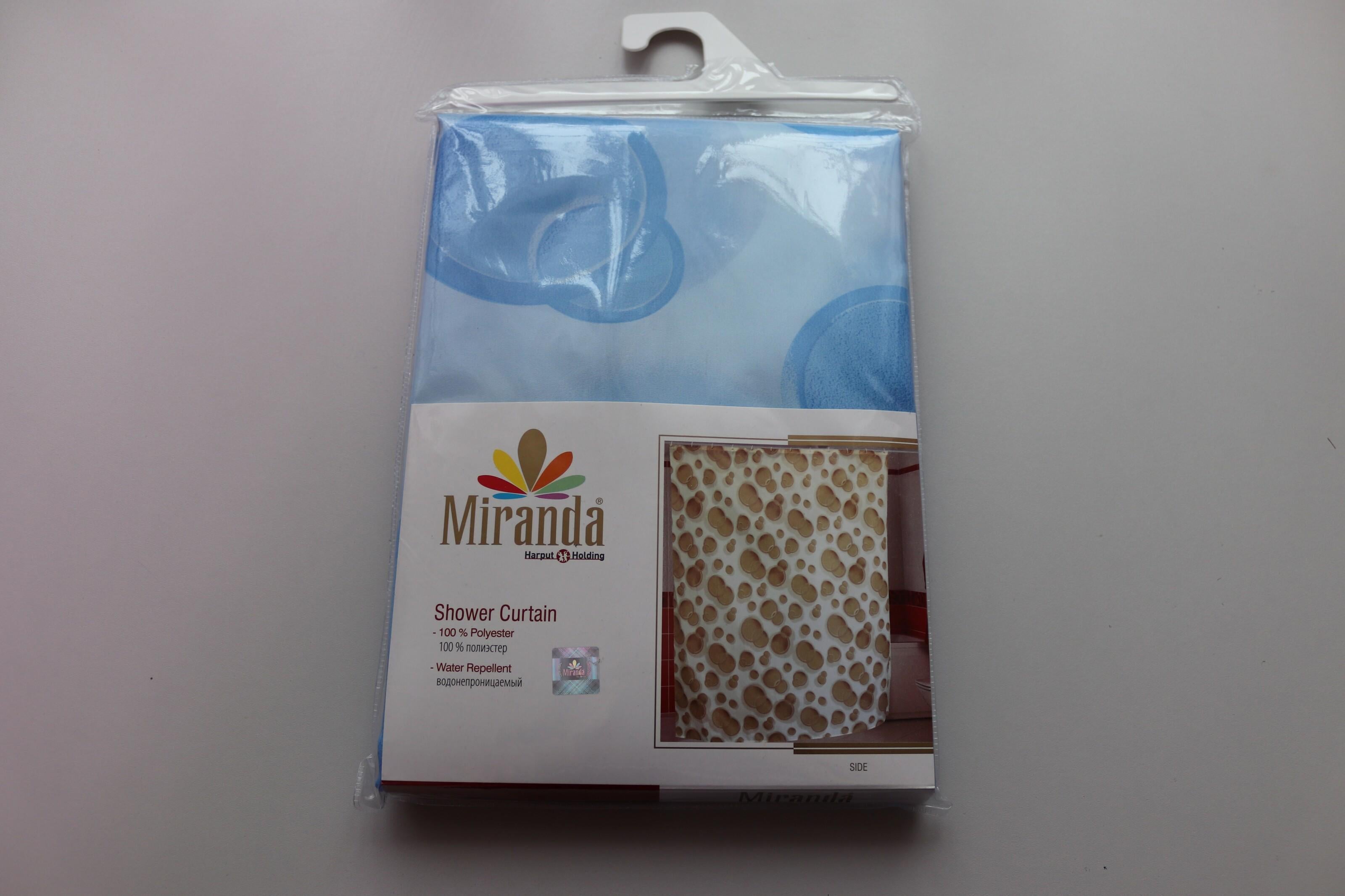 Шторка для ванной комнаты Miranda Side 180x200 см Blue (27306936)
