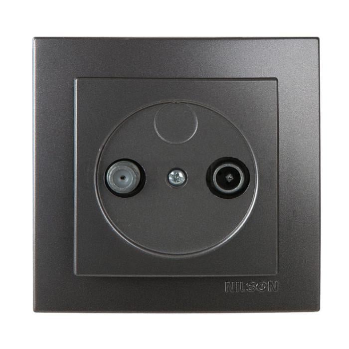 Розетка Nilson Touran TV-SAT проходная Антрацит (00000013180)