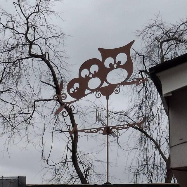 Флюгер на дах металевий Совушки Чорний - фото 10 Флюгер на дах металевий Совушки Чорний - фото 10