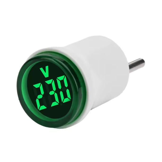 Вольтметр світлодіодний цифровий круглий AC 50-500V Зелений (VM-220GR)