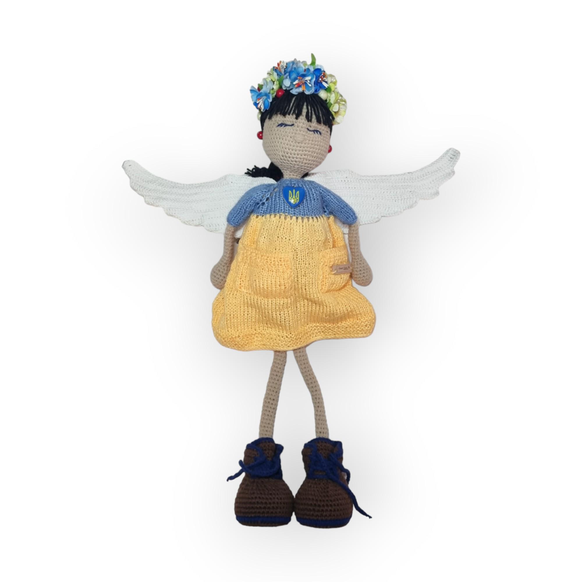 Кукла вязаная Украинка с крыльями в веночке 50 см (01_I0933021262)