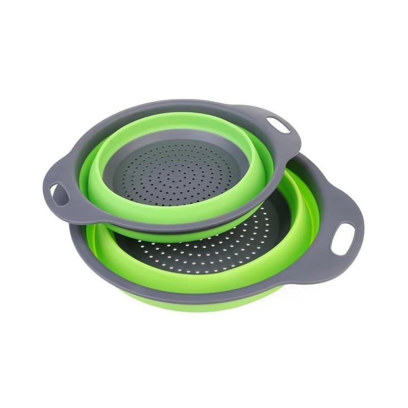 Набір друшляків силіконових COLLAPSIBLE FILTER BASKETS S/L 2 шт. Зелений (MX-13731B)